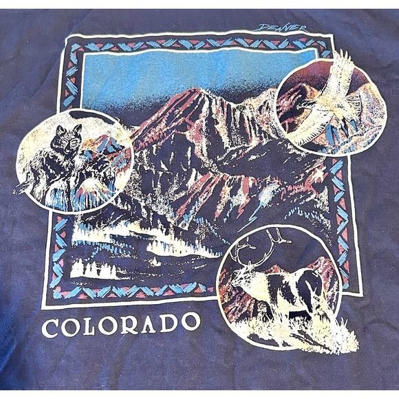 Other Other - VINTAGE Single Stitch Denver Colorado Destination Elk Wolf Eagle USA Mens XL